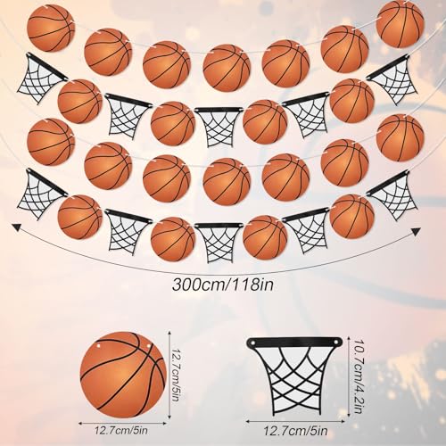 Tinoaly 4-Piece Basketball Party Banner Set Pre-Strung Sports Decor