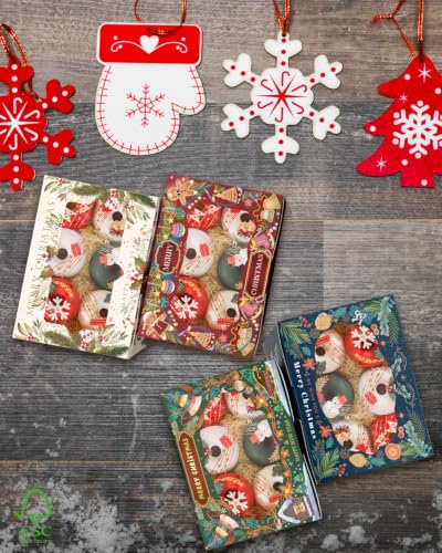 Bakepacker Christmas Retro Bakery Boxes with Window, 48 pcs, 6x8x2.7 Inches