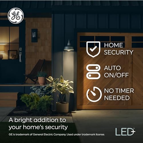 GE LED+ Dusk to Dawn Outdoor Light Bulbs, E12 Base, Soft White (Pack of 4)