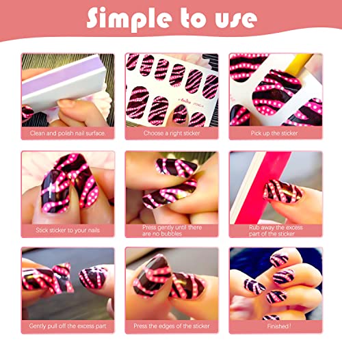 DANNEASY Halloween Nail Polish Strips - 8 Sheets Self-Adhesive Nail Wraps