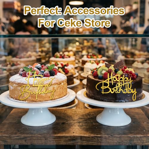 18 Pcs Gold Acrylic Happy Birthday Cake & Cupcake Toppers