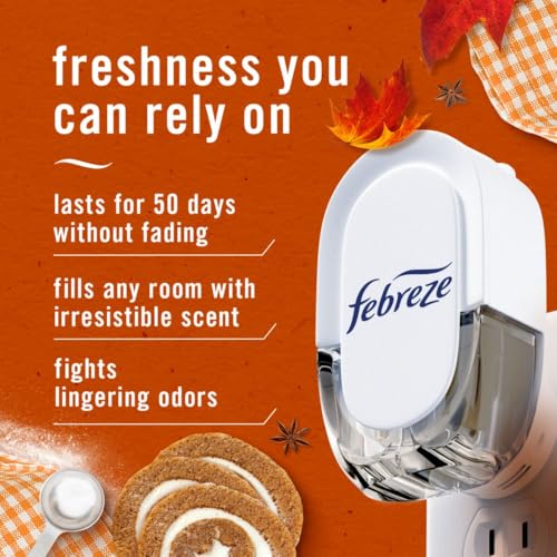 Febreze Fade Defy Plug Air Freshener Refill, Pumpkin Roll, 2 Count