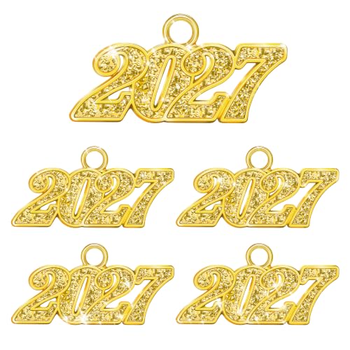 Gold Graduation Tassel Charm 2025 - 5 PCS for Graduation Caps