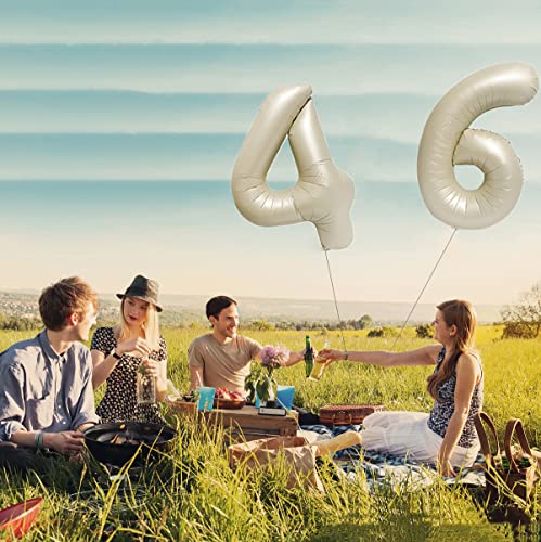 Cream White 46 Balloon Numbers - 40 Inch for Birthday & Events