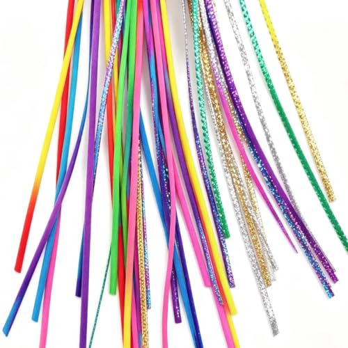 DFMEI 30Pcs Rainbow Hair Wrap String for Braids and Dreadlocks