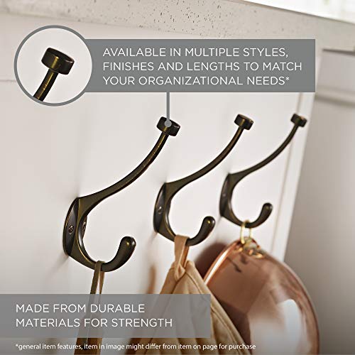 Satin Nickel Coat and Hat Wall Hook - Double Hooks for Storage