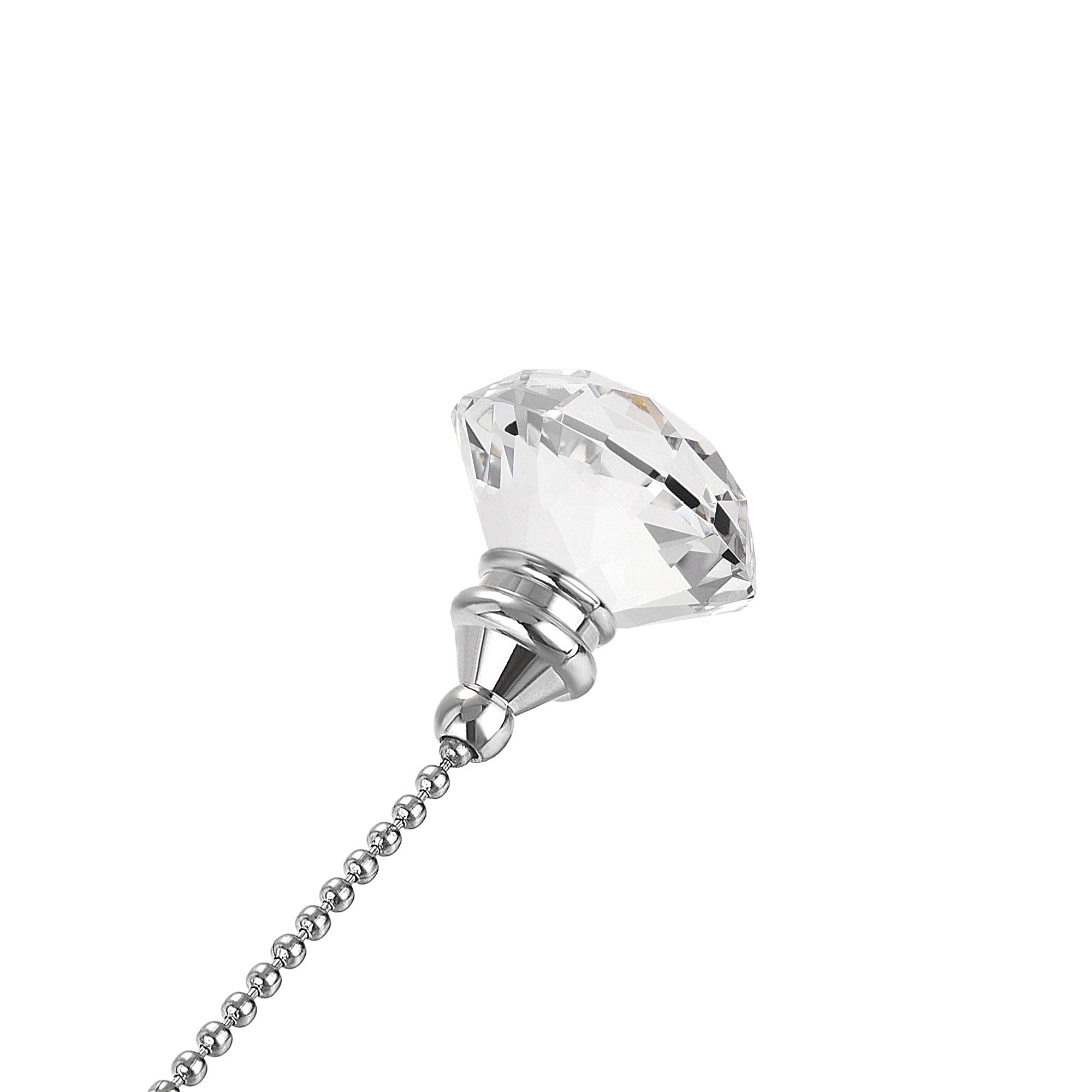 uxcell 20 Inch Ceiling Fan Pull Chain, Decorative Crystal Fan Pull Chain Ornament Extension, 3mm Diameter Beaded Diamond Pendant, Clear 2Pcs