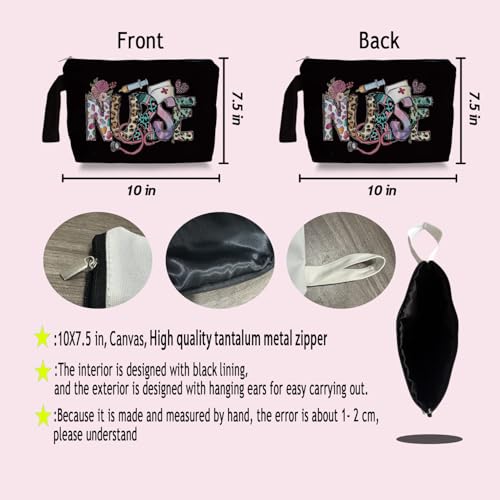 Nurse Canvas Makeup Bag - Cute Travel Cosmetic Pouch & Gift