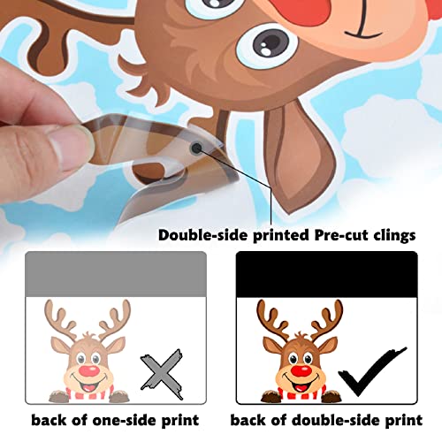 Christmas Window Clings 256pcs Holiday Decals Reusable Double-Sided Window Decorations