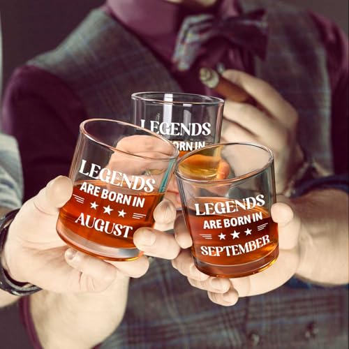 Legends Are Born In August Whiskey Glass - 10 Oz Birthday Gift