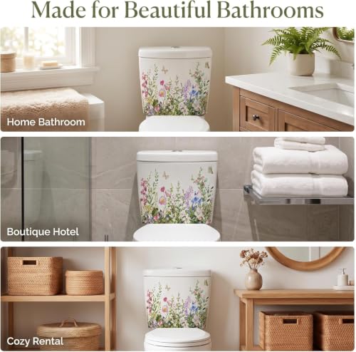 Self-Adhesive Green Plant Leaves Bathroom Wall Stickers - Removable and Waterproof Toilet Decals