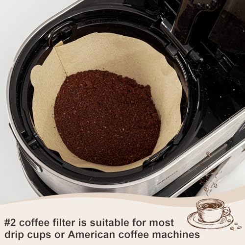#2 Unbleached Coffee Filters - 100 Count, Natural Wood Pulp