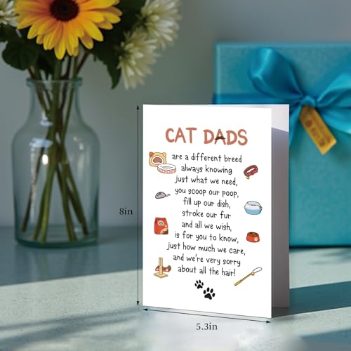 Funny Cat Dad Birthday Card - Cute Greeting for Men