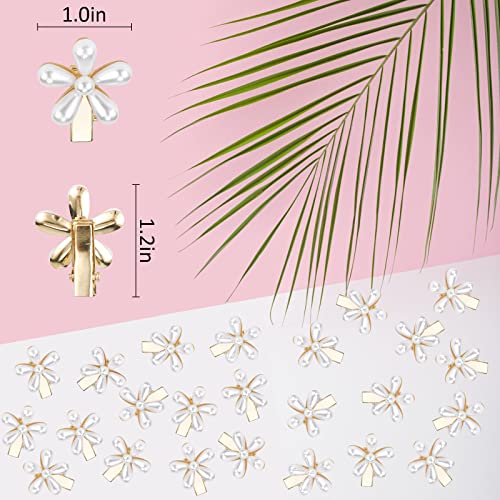 CUBACO Mini Metal Daisy Hair Claw Clips 12 Pcs White Flower Hair Accessories