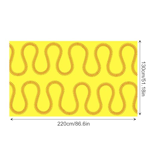 Yellow Softball Party Tablecloth 54 x 87 Inch - Disposable Cover