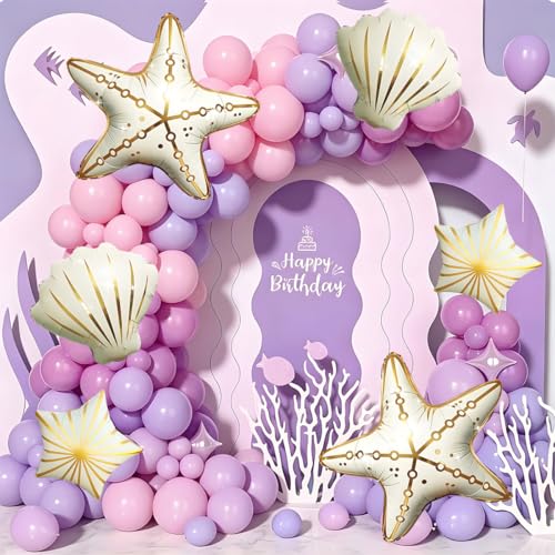 6Pcs Ocean-Themed Starfish and Seashell Balloons Set