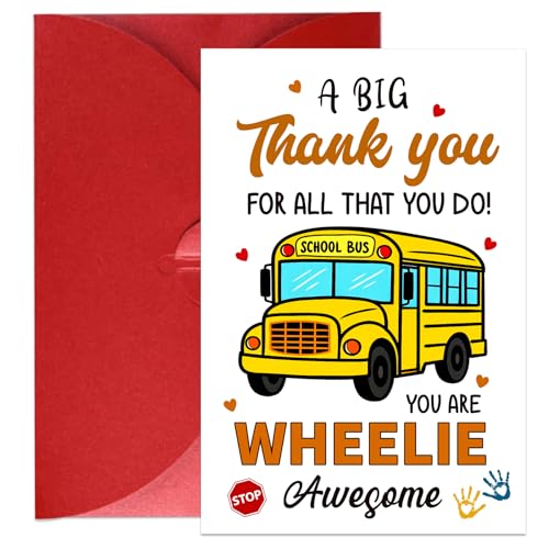 Funny School Bus Driver Thank You Card - 4"x6" Appreciation Gift