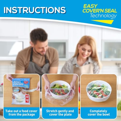 EASYYOURHOME 100PCS 10-Inch Elastic Bowl Covers for Sourdough Proofing