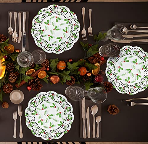 Christmas Paper Doilies 10 Inch - White Lace Holiday Table Decor