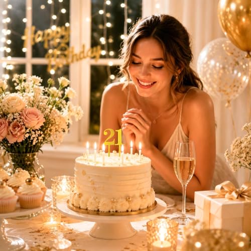 Personalized Gold Acrylic Number Cake Toppers Set (0-9)