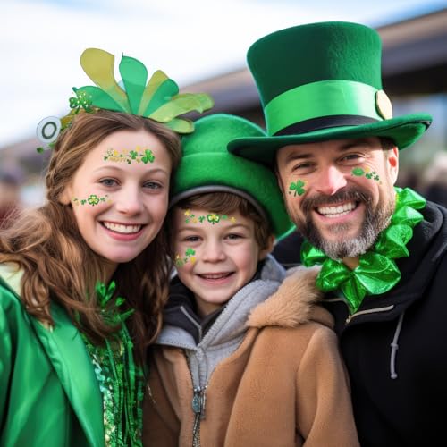 St. Patrick's Day Glitter Temporary Tattoos - 95 Styles Shamrock Fake Tattoos