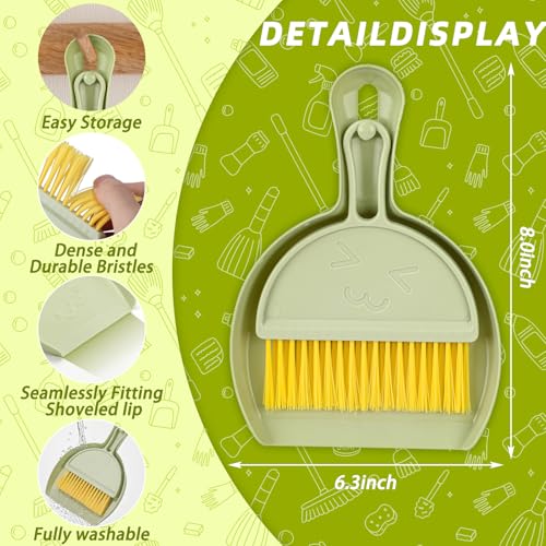 RYPET Mini Dustpan and Brush Set for Small Animal Cages - Green