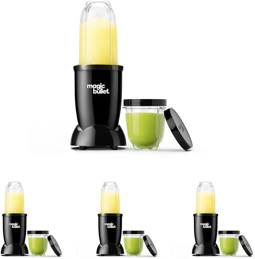 Magic Bullet® Blender Set - 7-Piece Compact Blender & Food Processor - 250W, Silver | Perfect for Smoothies & Sauces