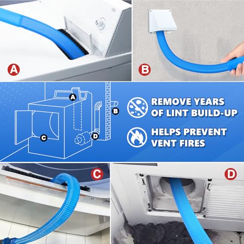 Sealegend 2-Pack Dryer Vent Cleaner Kit, 31.5" Vacuum Attachment (Blue)