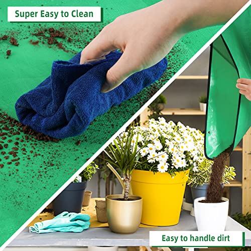 Large 39.5" x 31.5" Pale Green Repotting Mat for Indoor Plants