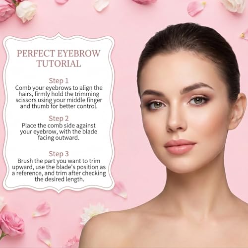 Ezymivs 4Pcs Eyebrow Trimmer Scissors with Comb and Razor Set