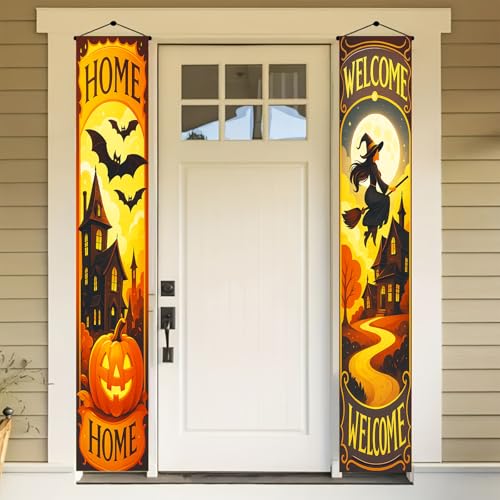 BlissYard Halloween Door Banner 12x71" - Spooky Welcome Sign