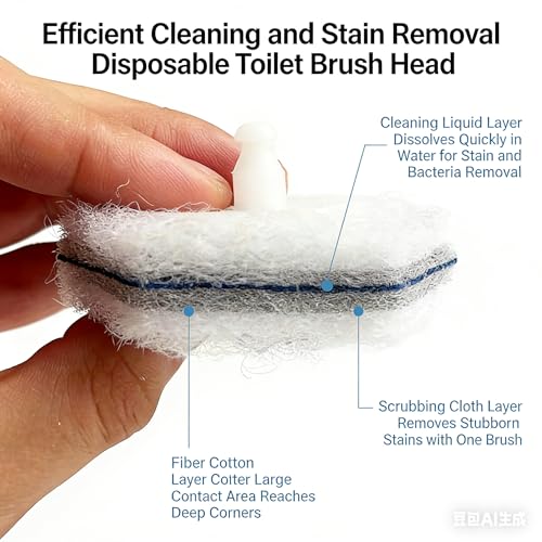 10 Disposable Toilet Brush Refill Heads for Easy Cleaning