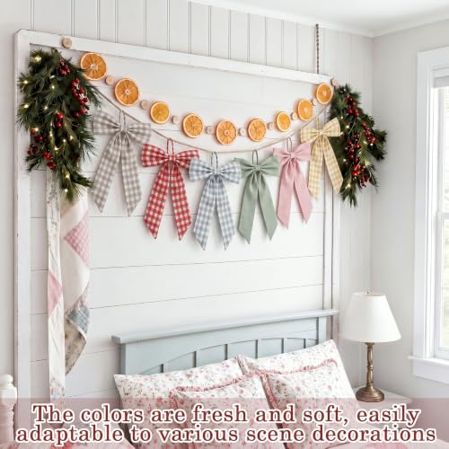 Gingham Bow Christmas Tree Topper 16 x 20 Inch Set - Large Holiday Decor