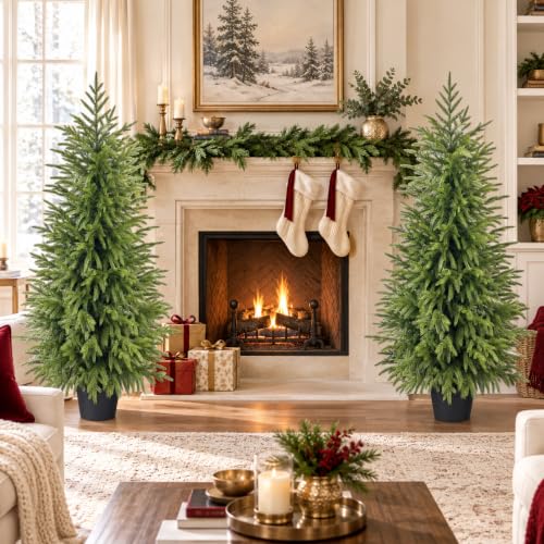 2Pack 5FT Artificial Norfolk Pine Tree - Indoor & Outdoor Decor
