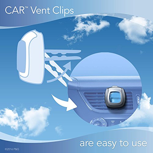 Febreze Car Air Freshener Clips - Linen Scent, 0.33 Fl Oz (Pack of 5)