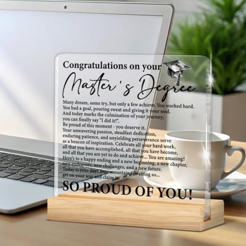 Graduation Gift Acrylic Desk Sign for Masters Degree
