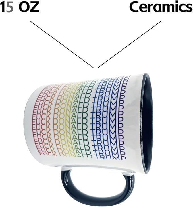15 Oz Anti-Trump Ceramic Mug with Hidden Message - Gift for Democrats