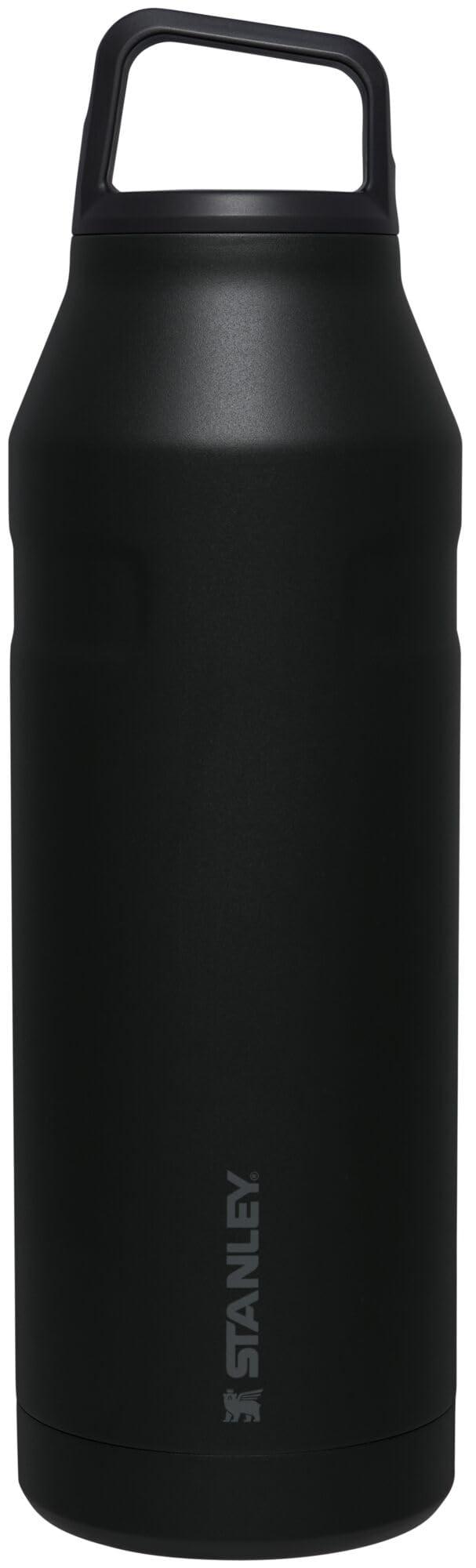 STANLEY IceFlow Cap and Carry Water Bottle 50 oz | Wide Mouth Twist Lid | Lightweight and Leakproof for Travel and Sports | Insulated Stainless Steel | BPA-Free | Black