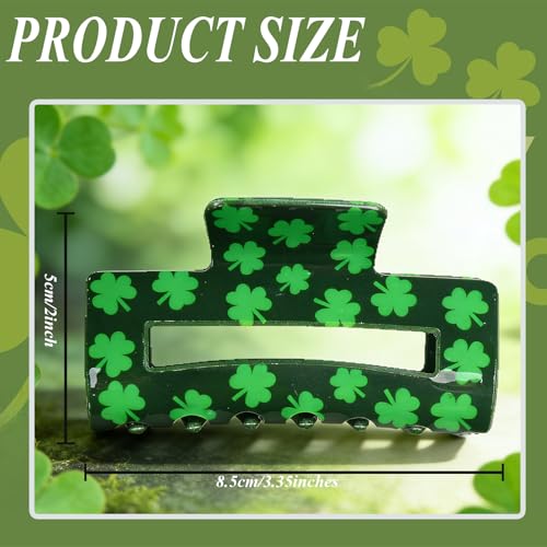 St. Patrick's Day Green Clover Hair Claw Clip Shamrock Hair Accessory