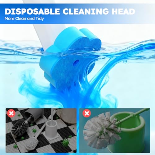 TUUAQ Disposable Toilet Brush Refills, 20-Pack Replacement Cleaning Pads