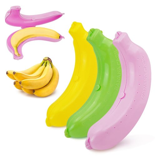 QLFJ-FurDec 3pcs Banana Holder Case, Banana Keeper BPA-Free Outdoor Travel Case, Banana Container Outdoor Travel, Fruit Cover for Picnic, Hiking