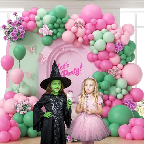 Pink and Green Balloon Arch Kit - 31pcs for Birthday & Baby Showers