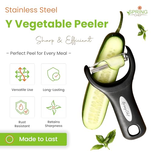 Spring Chef Y Peeler - Ultra-Sharp Stainless Steel Vegetable Peeler - 1 Pack
