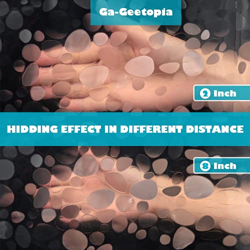 Ga-Geetopia 3D Pebbles EVA Shower Curtain Liner 72x72 Inch, Clear, Waterproof, Rustproof Grommets