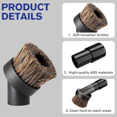 2-Pack Round Horsehair Vacuum Dust Brush Attachment for Shark Vacuums