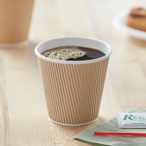 Ripple Paper Cups for Coffee & Tea Made in USA | Bulk for Home, Office, Restaurants & Coffee Shops | Recyclable, Insulated, & Disposable To-Go Cups for Hot Beverages (8oz -500 Count)