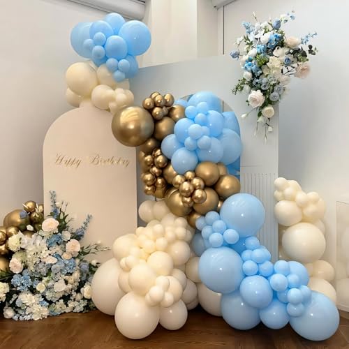 Light Blue 12 Inch Balloons Pastel Blue Latex 110pcs Party Decorations