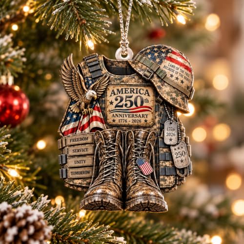 250th Anniversary Army Christmas Ornament - Uniform Variation, Veteran Gift