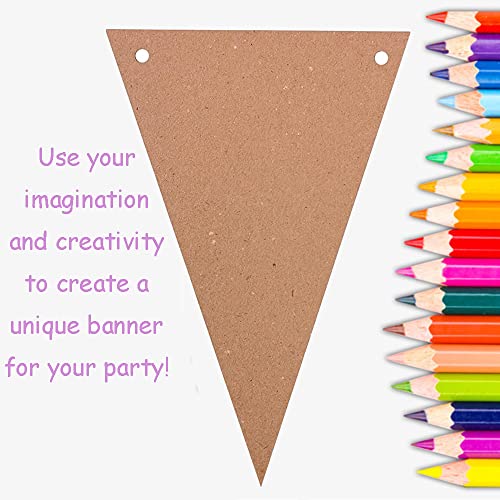 DIY Kraft Card Banner Set - 36 Triangular Flags for Party Decorations