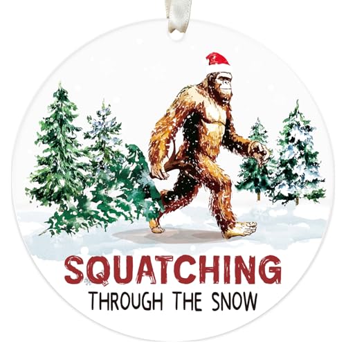 Funny Bigfoot Christmas Tree Ornament - Acrylic Holiday Decor